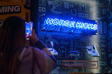 Horse Kicks Downtown neon sign